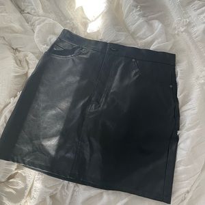 Black faux leather skirt
